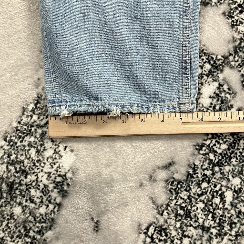 AGOLDE High Rise Straight Leg Criss Cross Jeans Size 26 Light Wash Raw‎ Hem - Picture 6 of 11